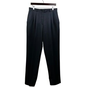 Escada Dress Pants Women EU 42 (US 10) Navy Virgin Wool Tailored Slacks Designer